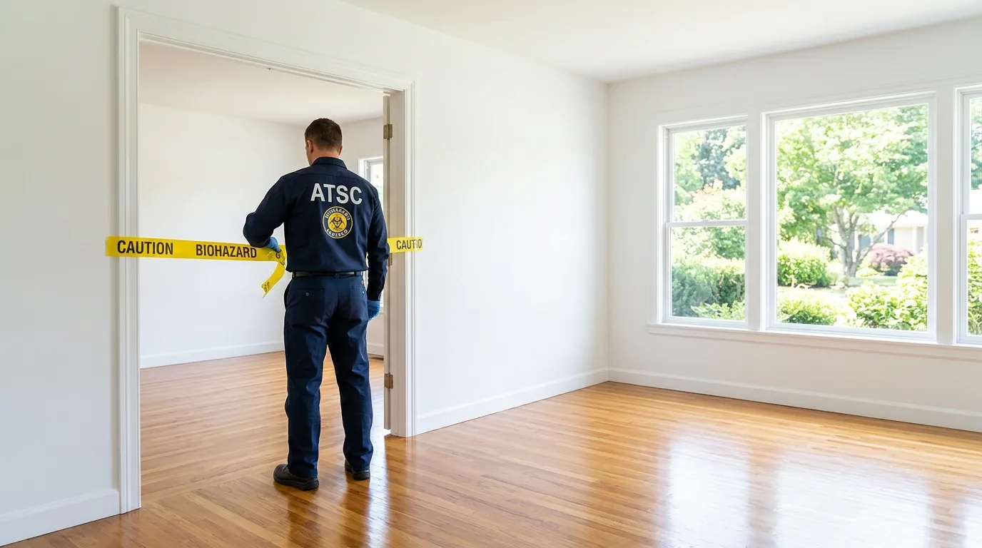 Certified biohazard cleanup crew performing Crime Scene Cleanup in Belmont